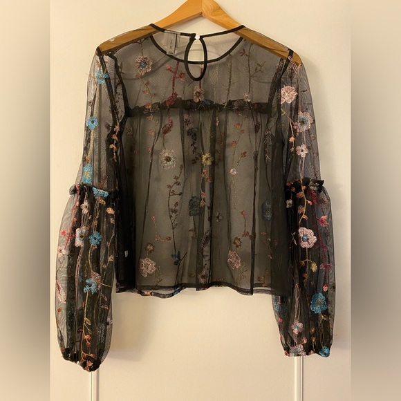 A New Day sheer black top - Picture 4 of 7